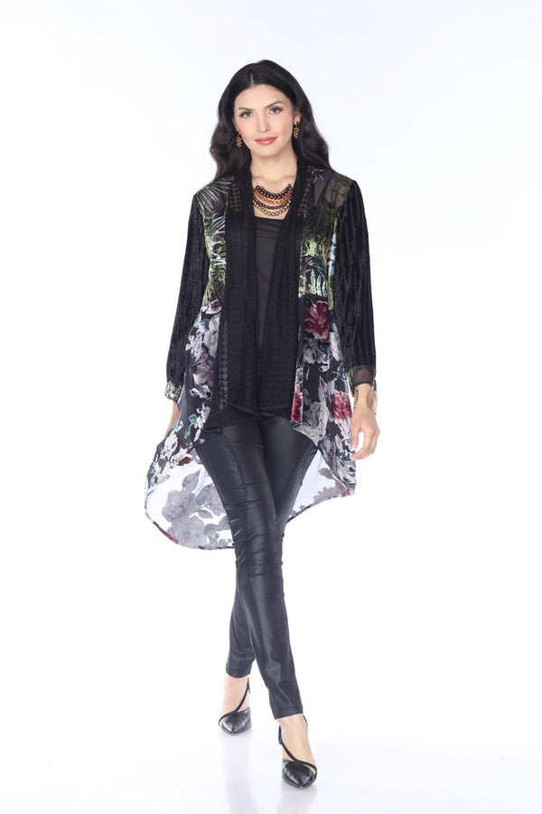 Patchwork Black Velvet Mid Jacket