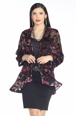 Floral Brocade Velvet Burnout Jacket