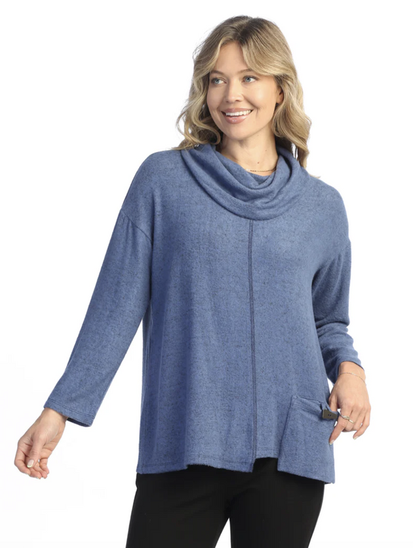 Cobalt Heather Fleece Pocket Top