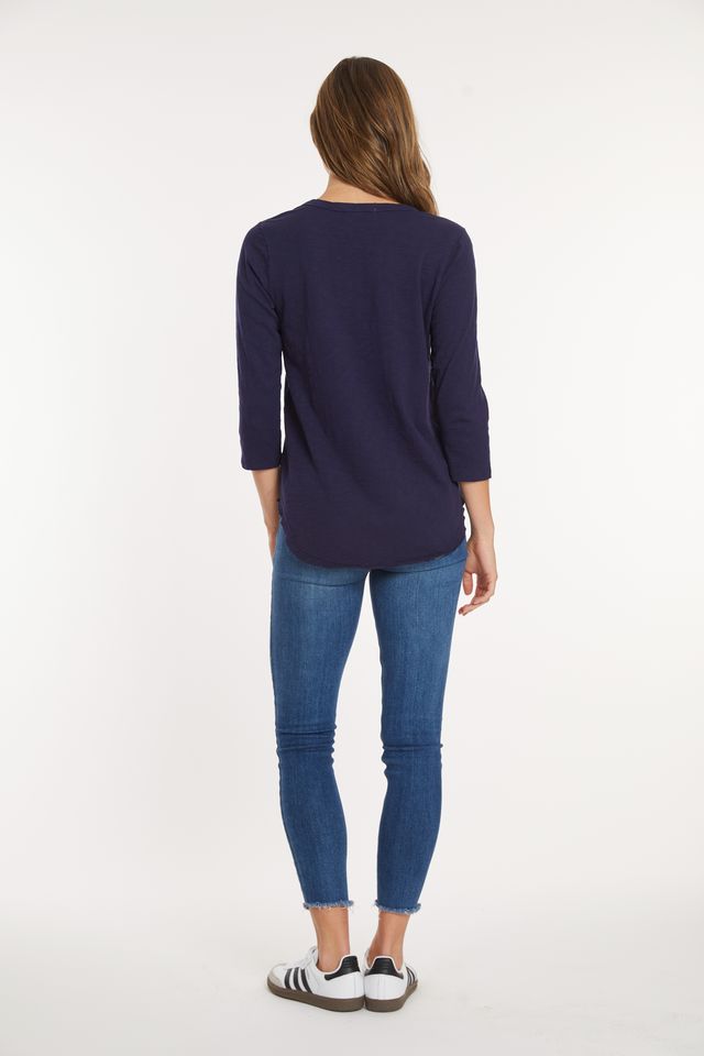 Vibrant Navy V-Neck Tee