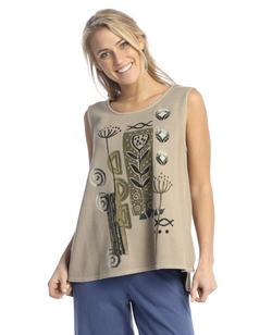 Taupe Polka Cotton Tank Top