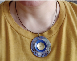 Waves Reversible Enamel Necklace