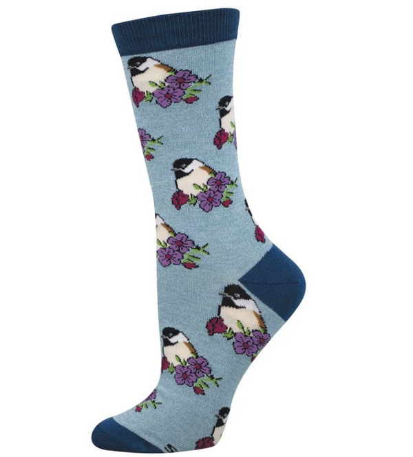 Perching Chickadee Bamboo Sock