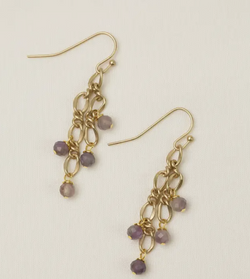 Wildflower Amethyst Oval Earring