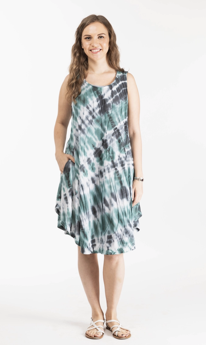 Texture Green Tie Dye Dress