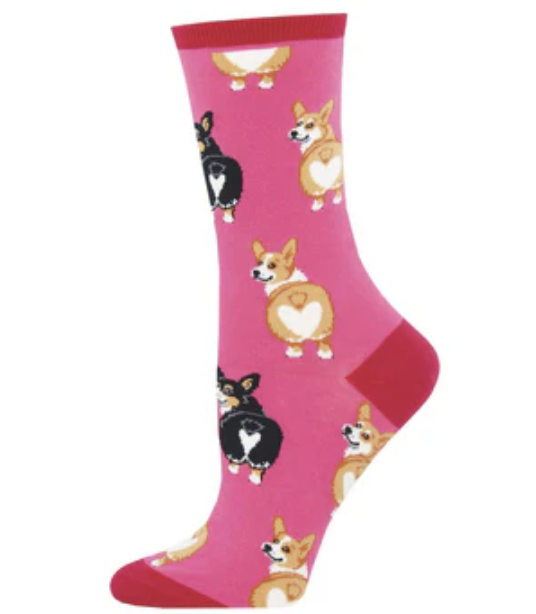 Pink Corgi Butt Socks