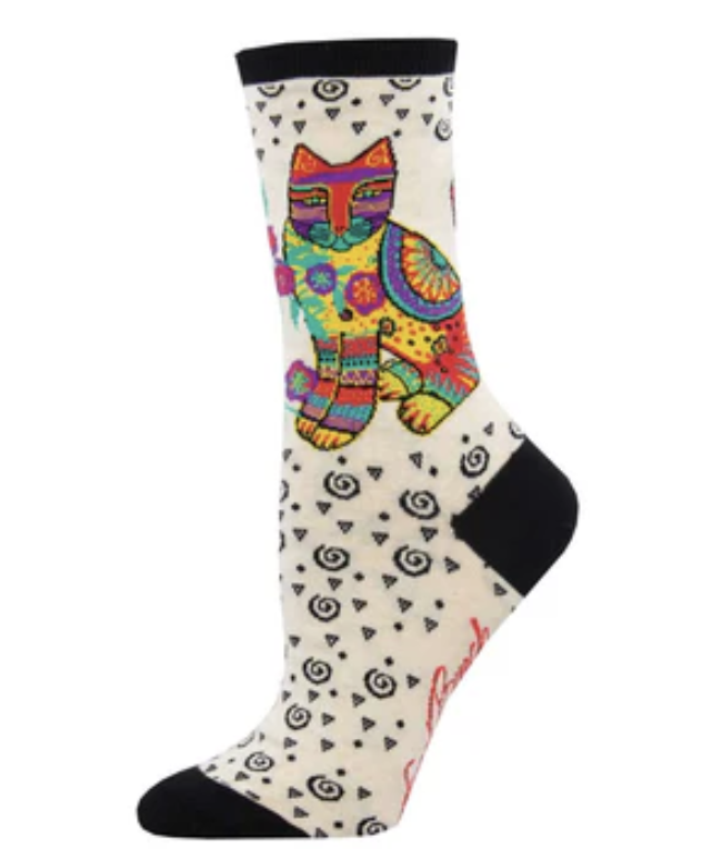 Ivory Maya Cat Crew Sock