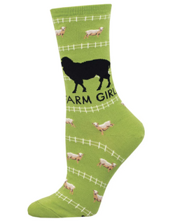 Farm Girl Green Sock