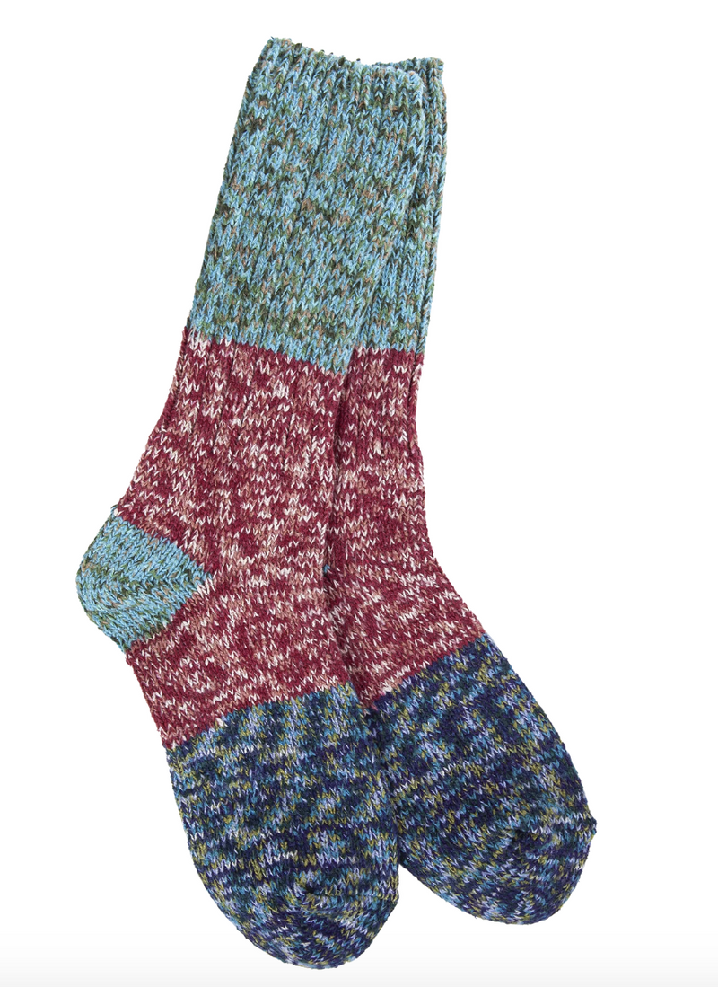 Cranberry Tweed Rib Crew Sock