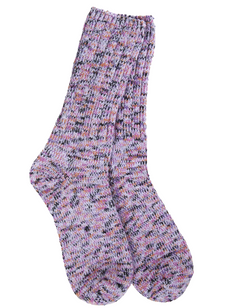 Lavender Tweed Rib Crew Sock