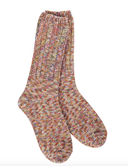 Floral Tweed Rib Crew Sock