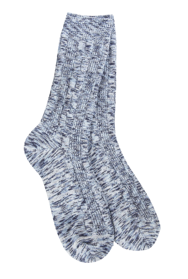 Peacoat Light Weight Cable Crew Sock