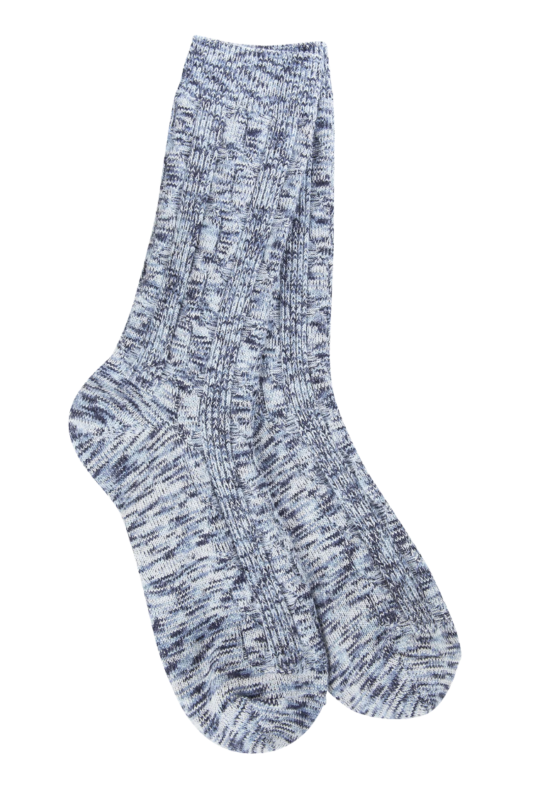 Peacoat Light Weight Cable Crew Sock