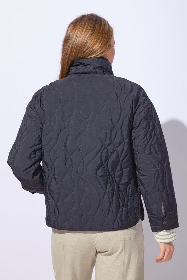 Black Wave Quilt Jacket