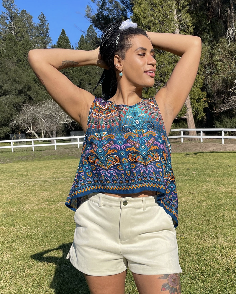 Shiva Mandala Turquoise Tank Top