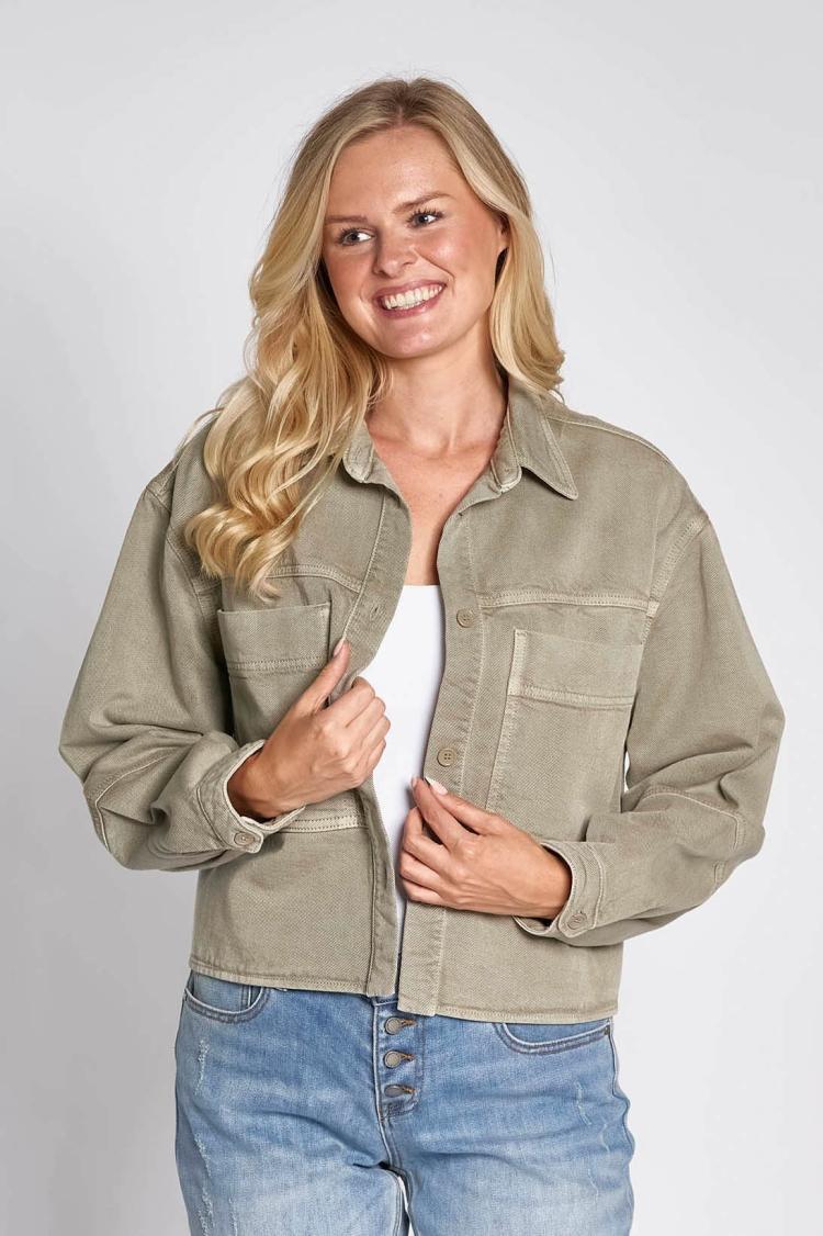 Soft Olive Twill Jacket