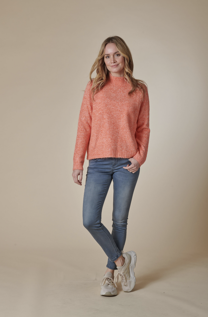 Tangerine Tango Mock Neck Sweater