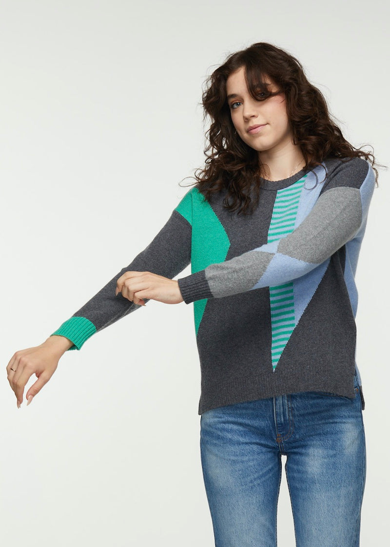 Charcoal Diamond Stripe Sweater