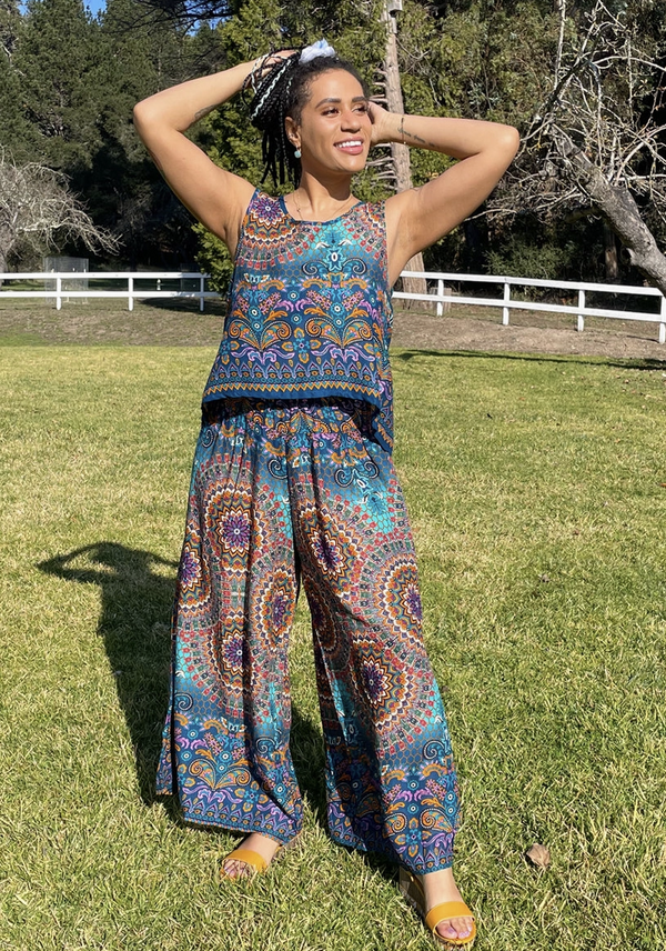 Turquoise Shiva Mandala Pant