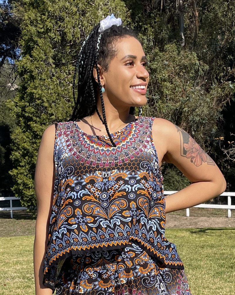 Shiva Mandala Black Tank Top