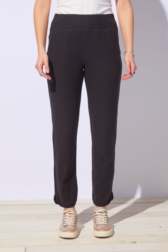 Black Butterfly Rib Knit Pant