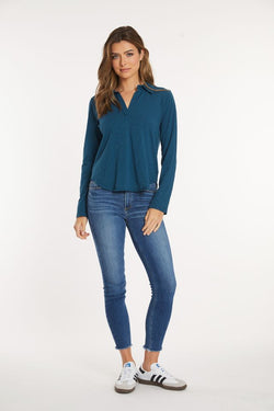 Dark Teal Easy Polo Tee
