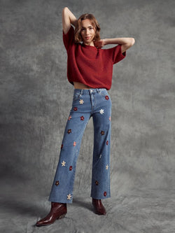 Flower Patch Wide Leg Jean