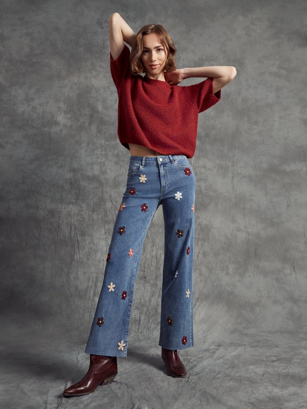 Flower Patch Wide Leg Jean