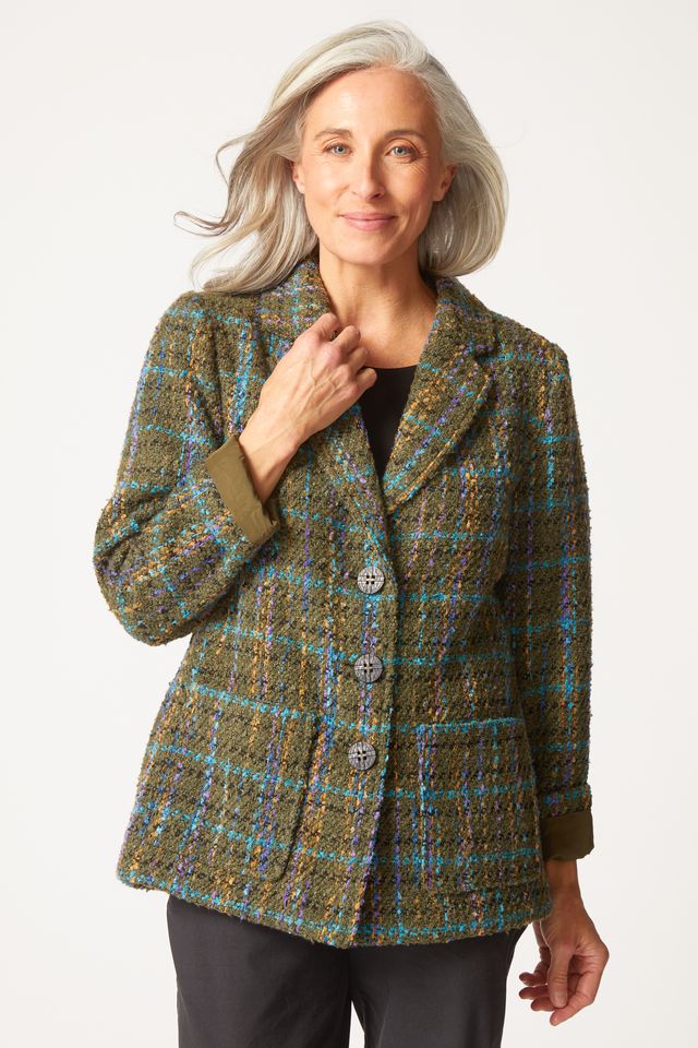 Avocado Plaid Blazer