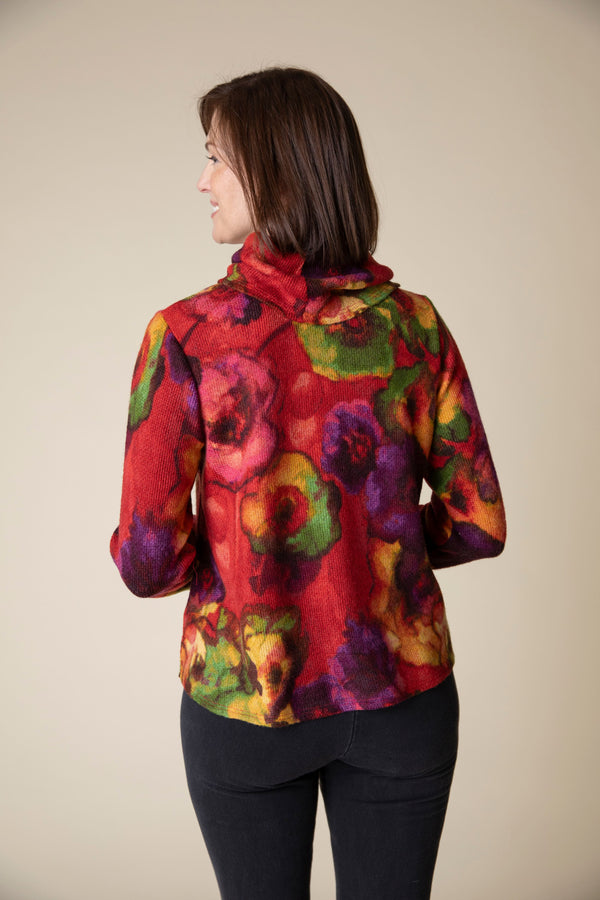 Apple Floral Easy Cowl Top