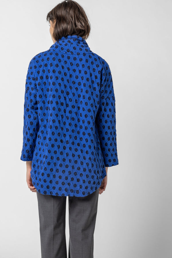 Sapphire Polka Dot Cowl Top