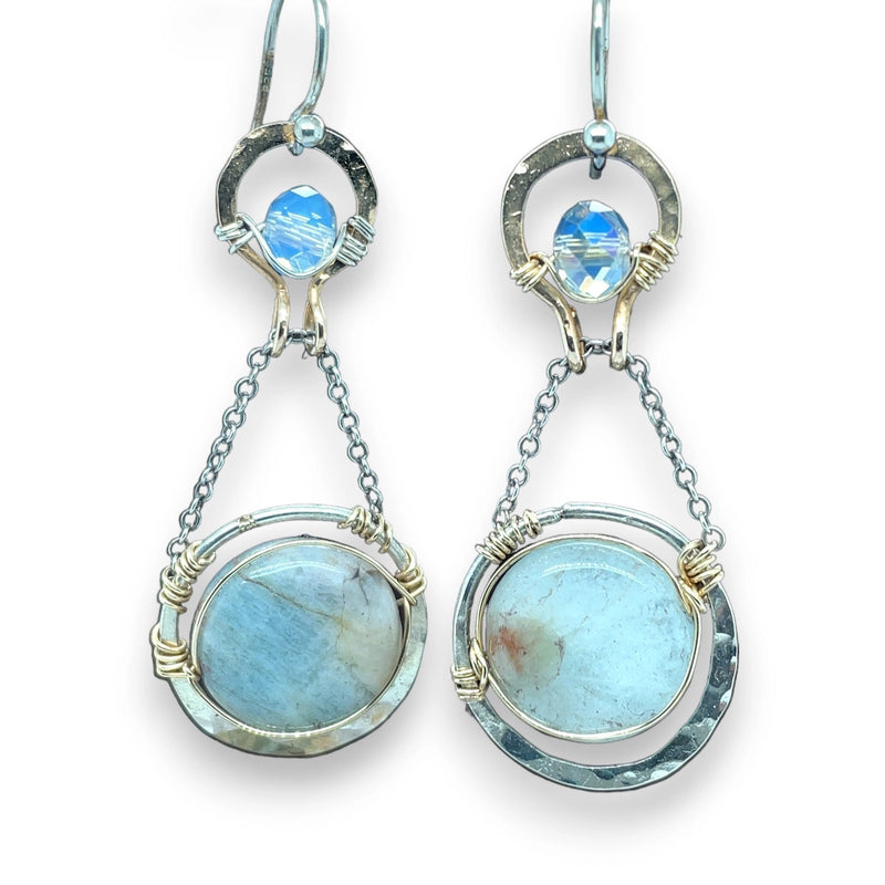 Opal & Aquamarine Earrings