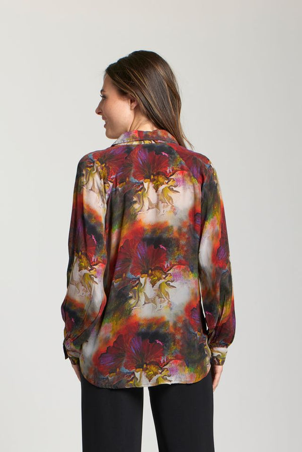 Red Multi Cupro Top