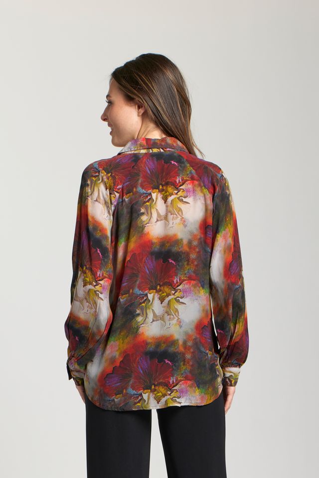Red Multi Cupro Top