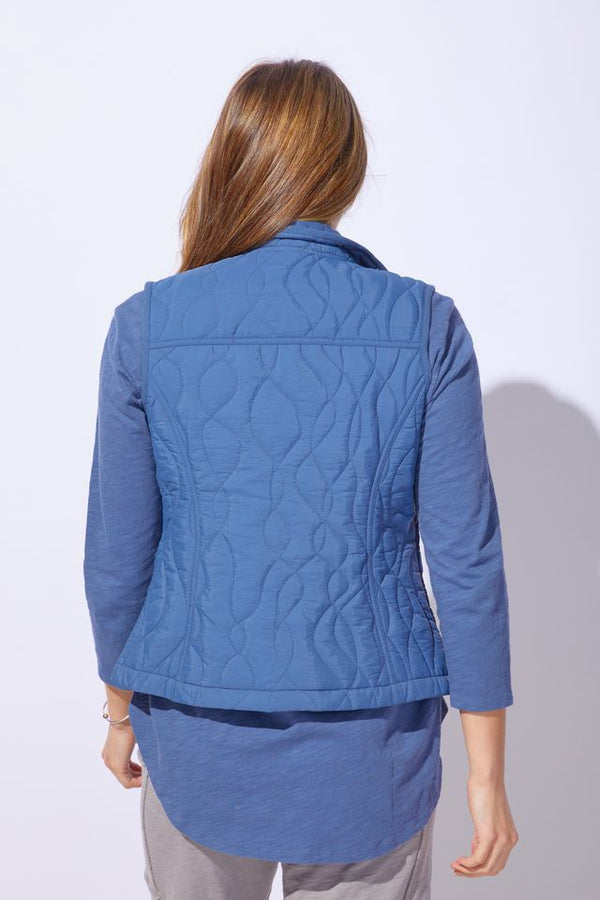 Denim Wave Quilt Summit Vest