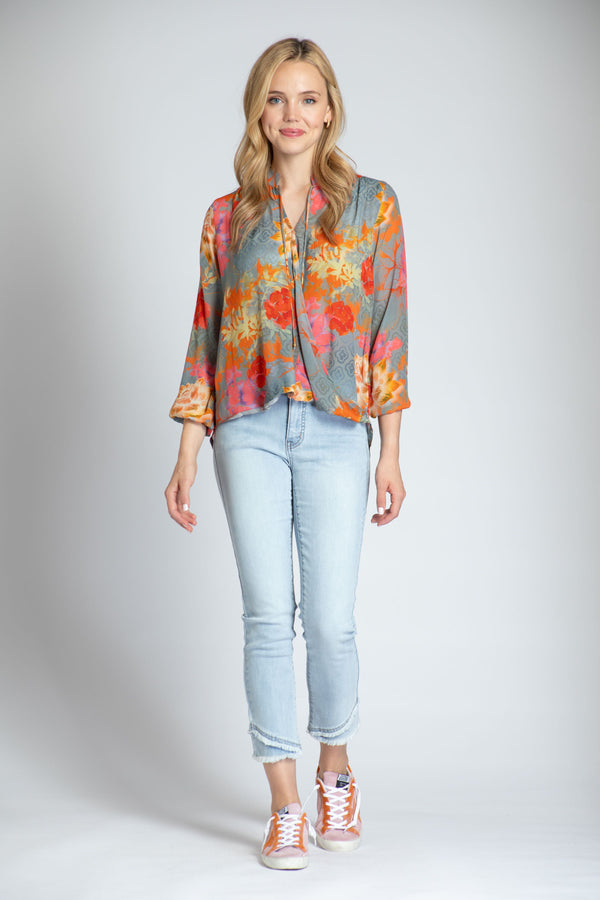 Floral Cupro Pullover Top