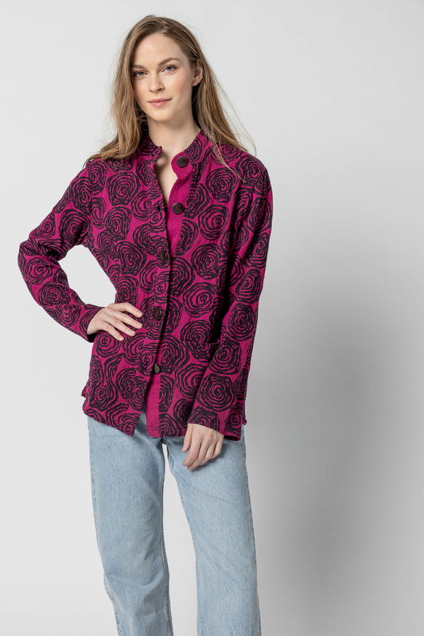 Geo Swirls Wineberry Jacket