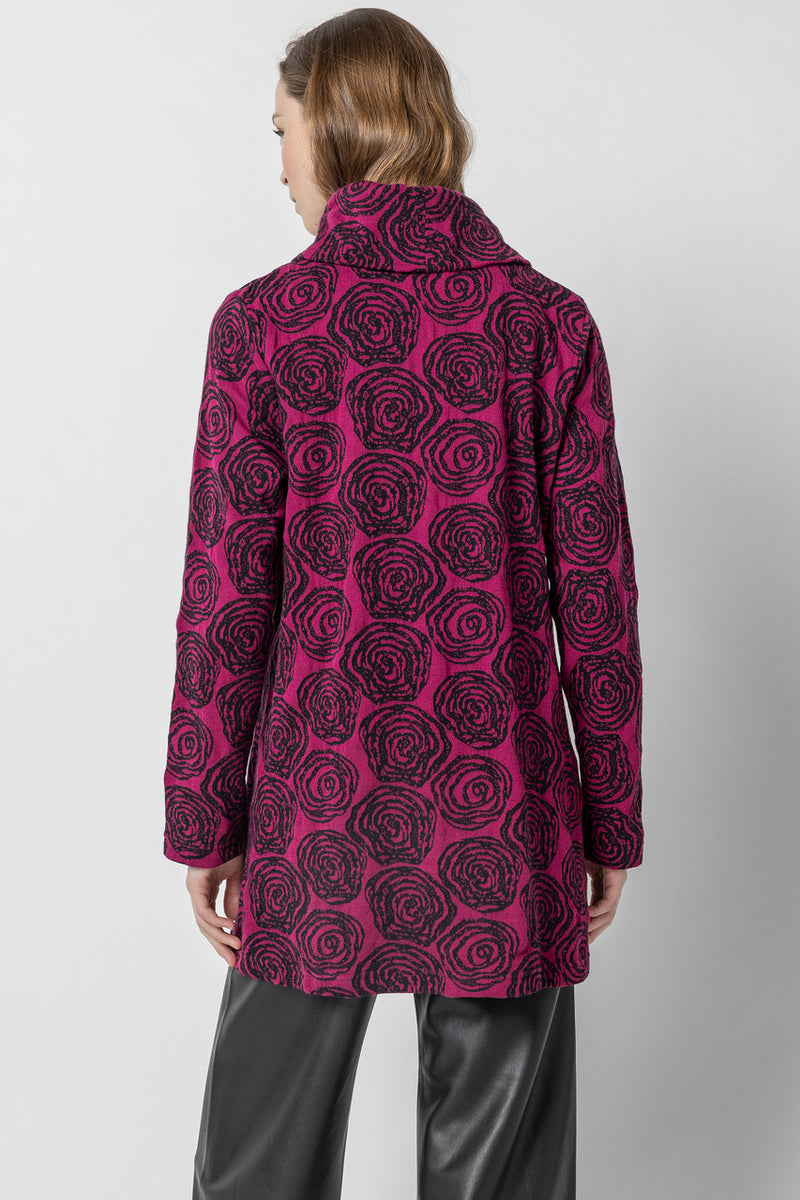 Wineberry Geo Floral Cowl Tunic Top