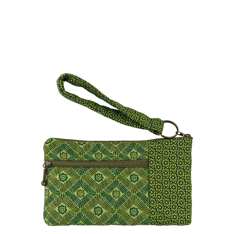 Mosaic Green Beetle Wristlet