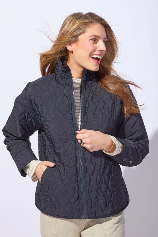 Black Wave Quilt Jacket