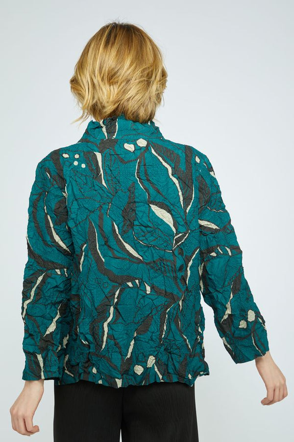 Marine Mock Neck Crinkle Top