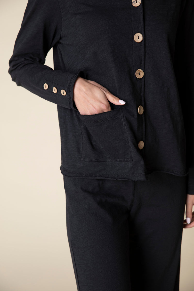 Black Button Cardigan