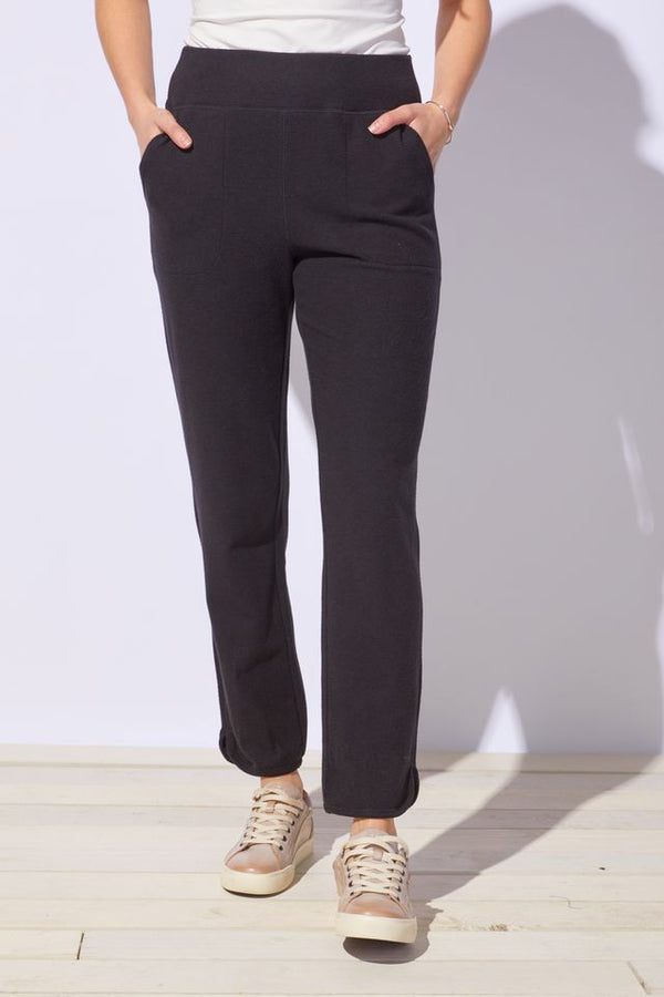 Black Butterfly Rib Knit Pant