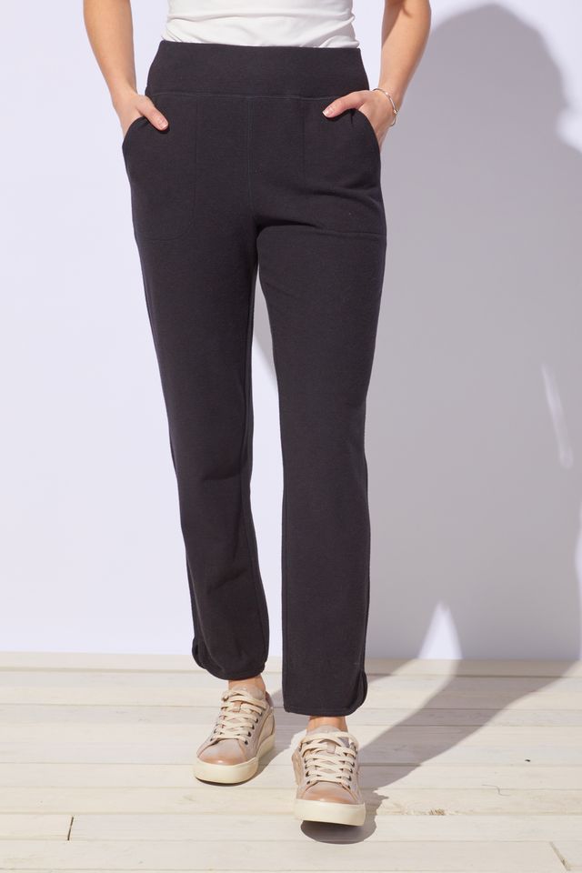 Black Butterfly Rib Knit Pant
