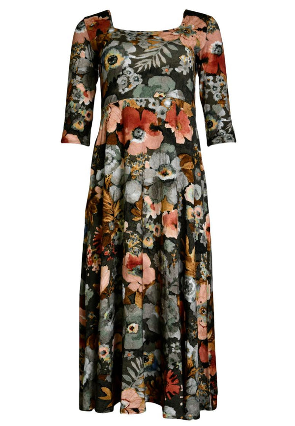 Earth Floral Midi Dress