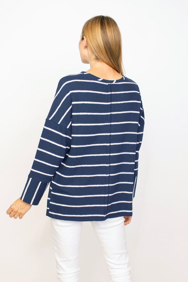 French Terry Stripe Sweater