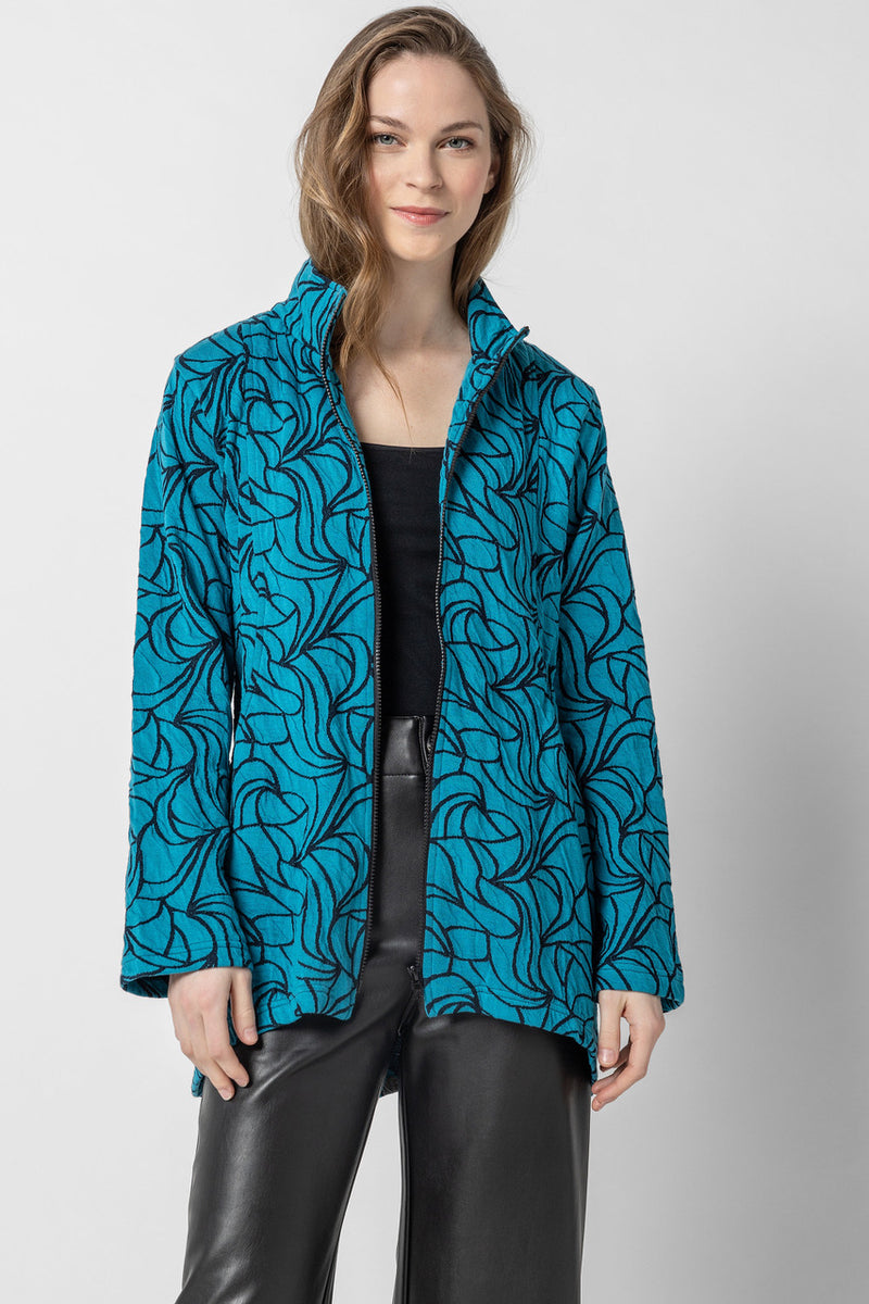 Teal Petal Zip Jacket