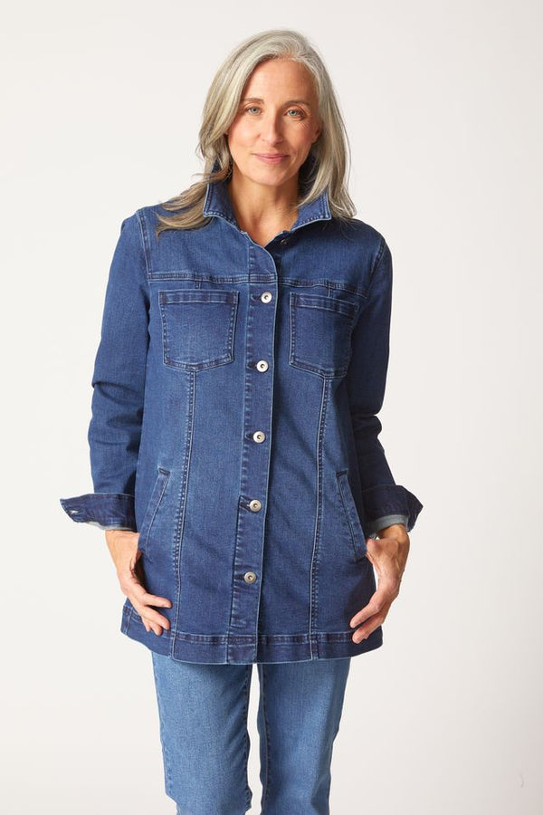 Dark Wash Denim Boyfriend Jean Jacket
