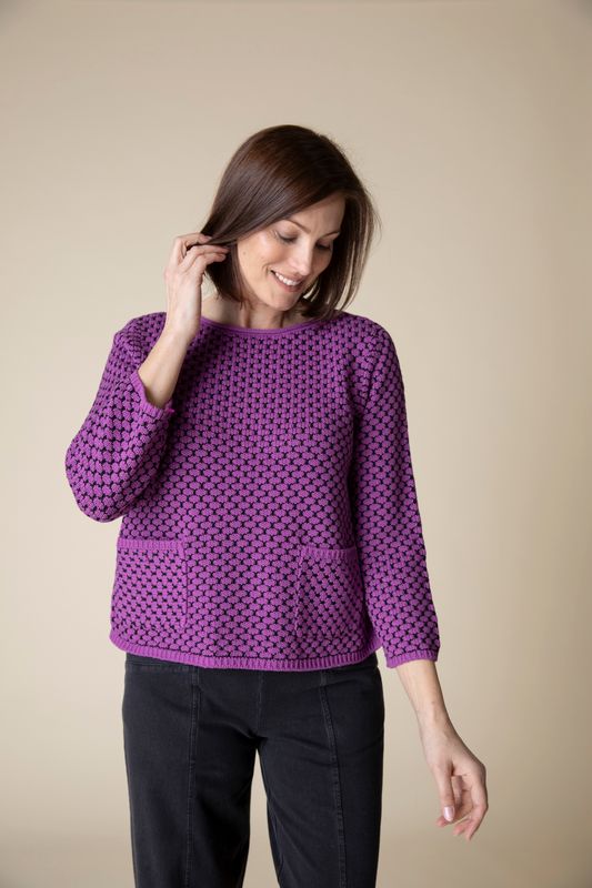 Jam Texture Dots Pocket Sweater