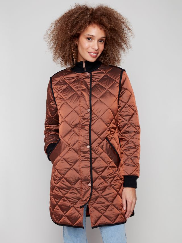 Copper Long Quilted Jacket